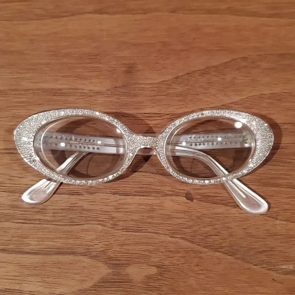Vintage Cat Eye Rhinestone Glass from the 1950's 60's, By L. EVARD TWE FRANCE.